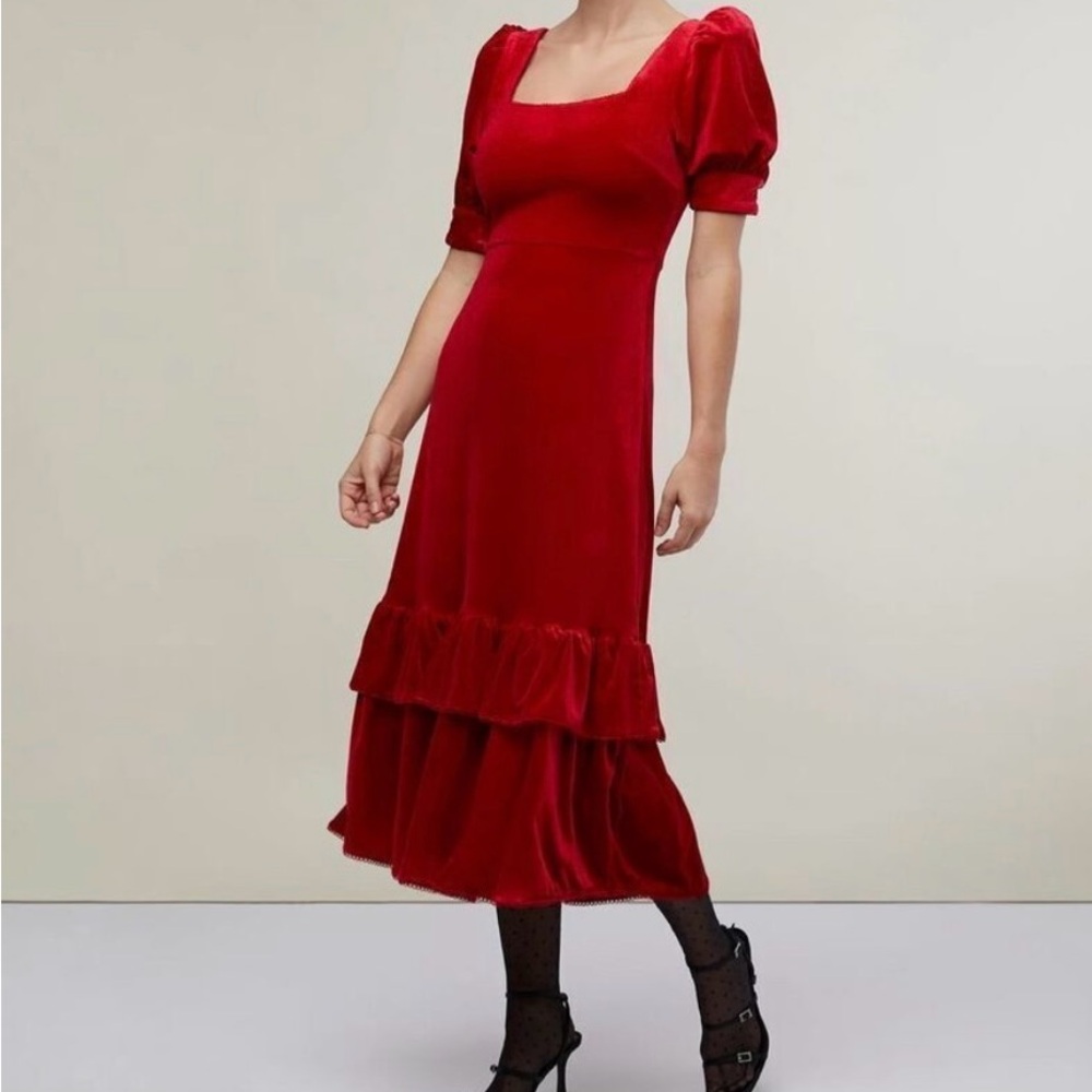 Rachel Parcell Red Velvet Dress